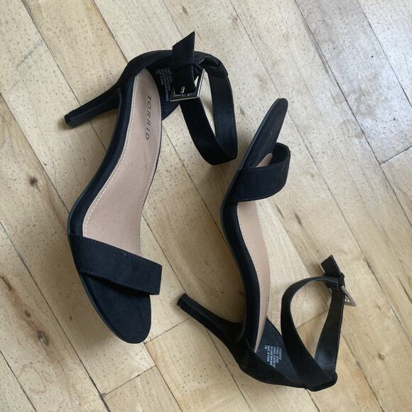 Torrid Black Faux Suede Ankle Strap Stiletto Heel (WW) Women’s‎ Size 7W - Picture 2 of 9